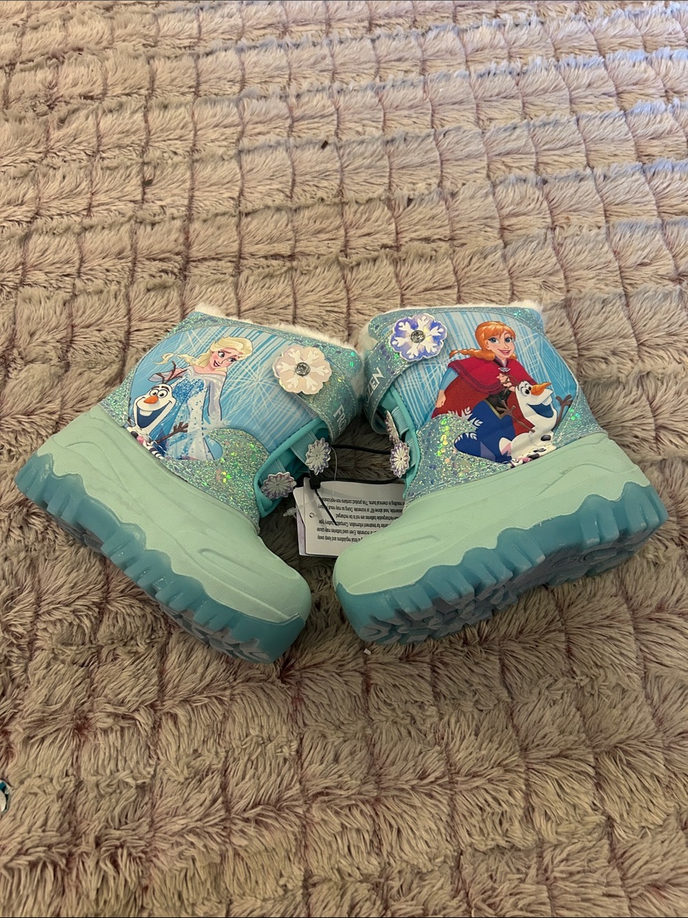 Disney Frozen Light up Kids Winter Boots with Elsa & Anna size 8 new